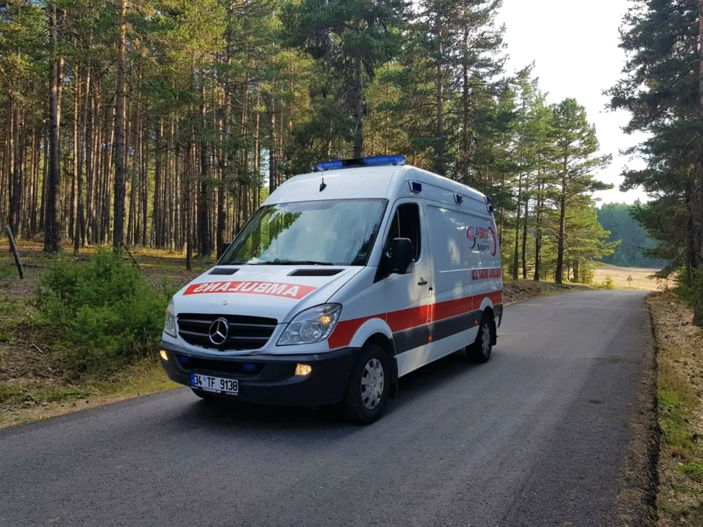 Şantiye alanı için görevde ambulans