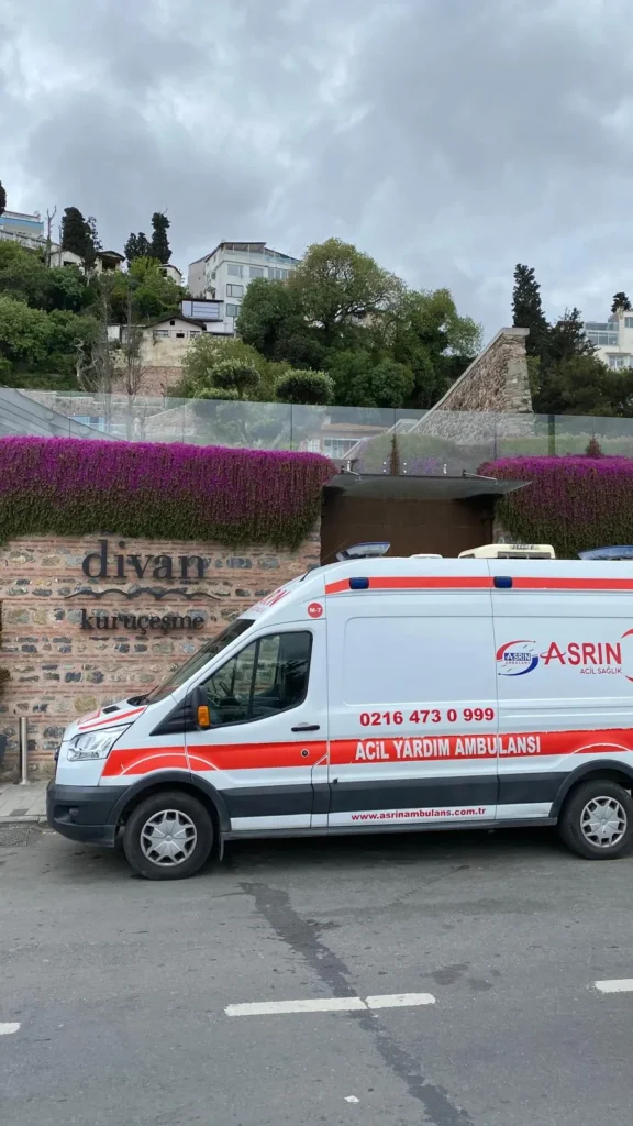 Dizi film seti için ambulans hizmeti